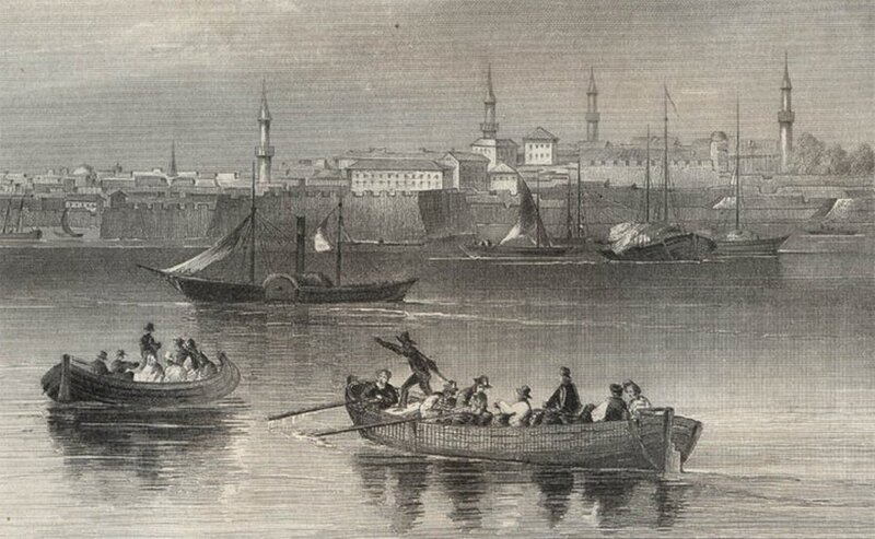 Boats on a River — Black