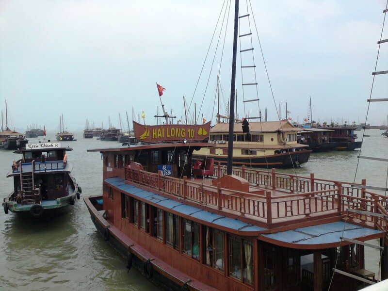 Boats on a river in Vietnam