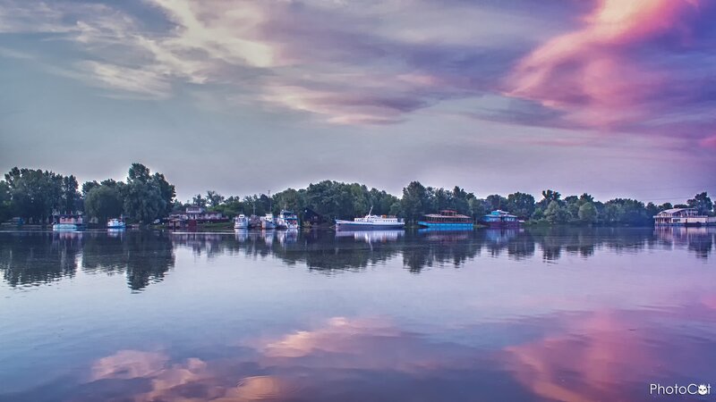 Boats on a River — Purple