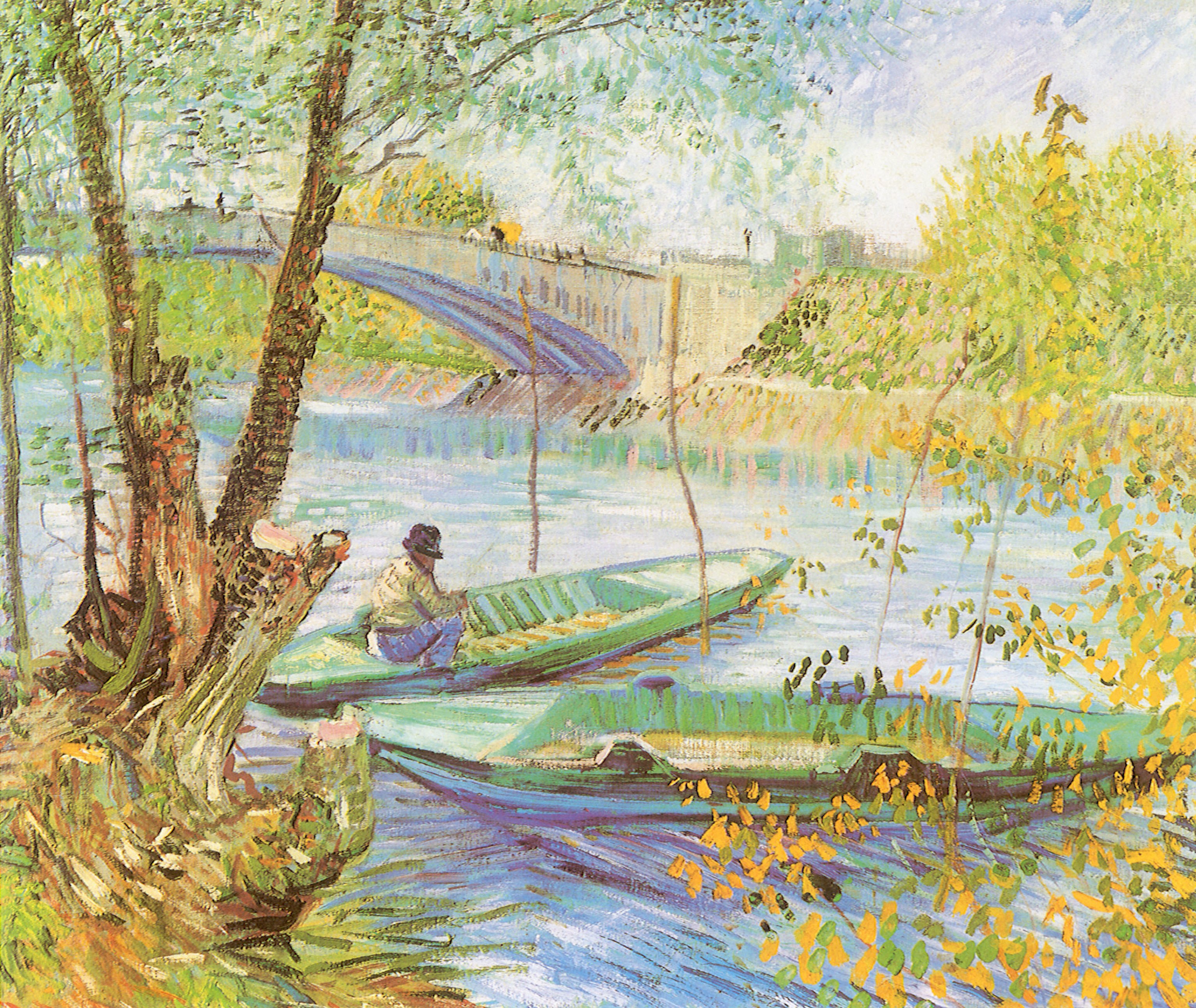 Boats on a River Scene