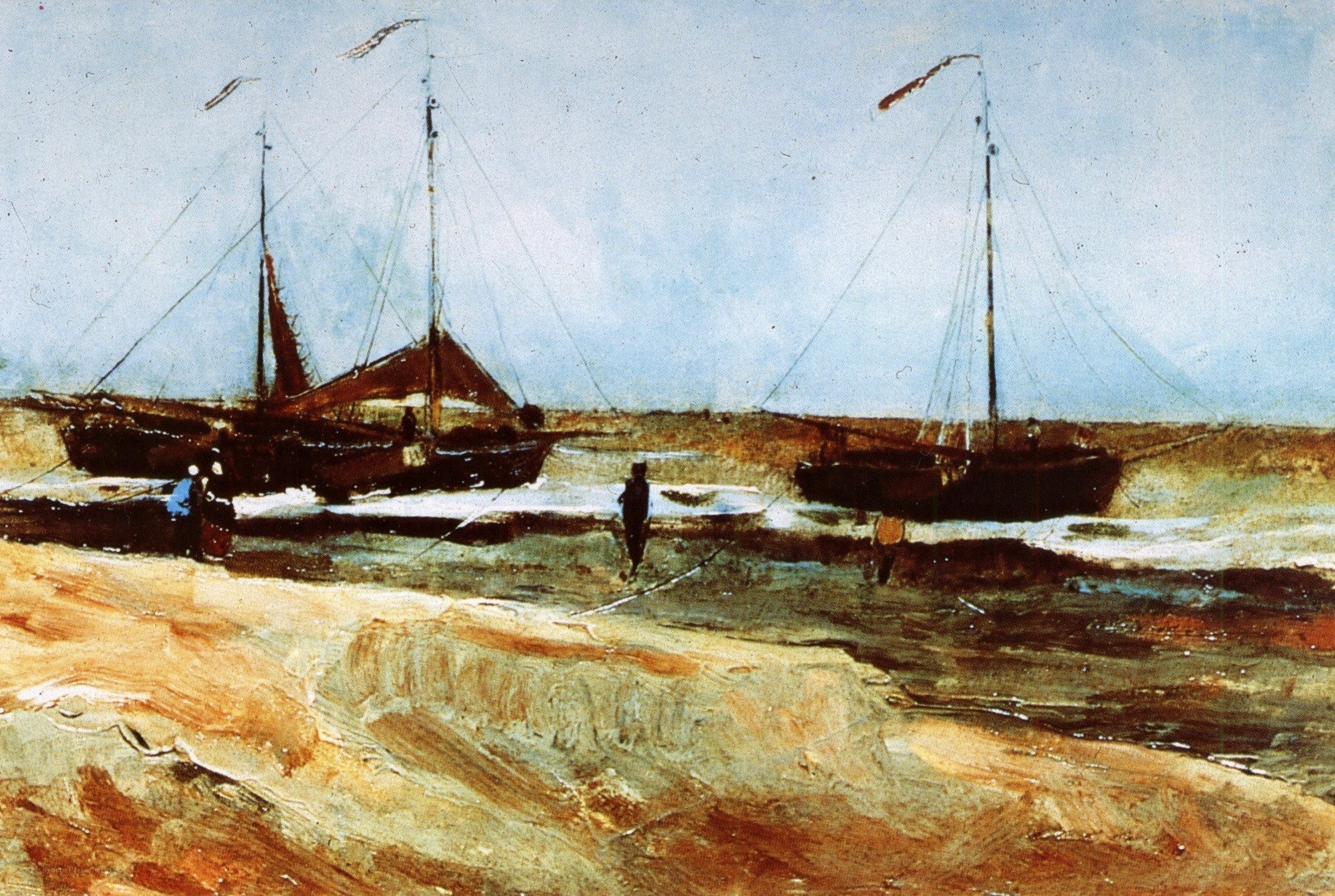 Boats on a sandy shore