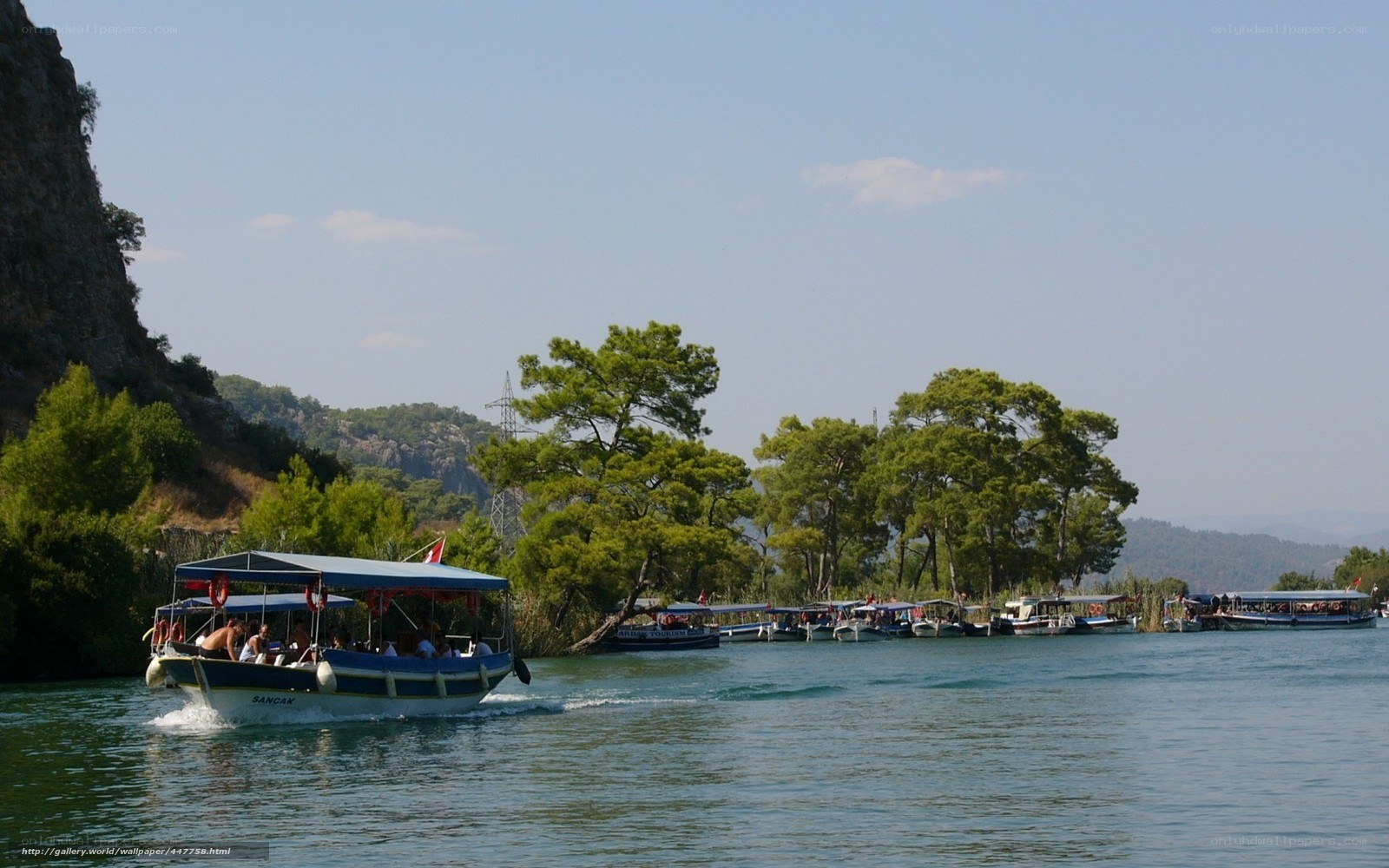 Boats on a scenic river