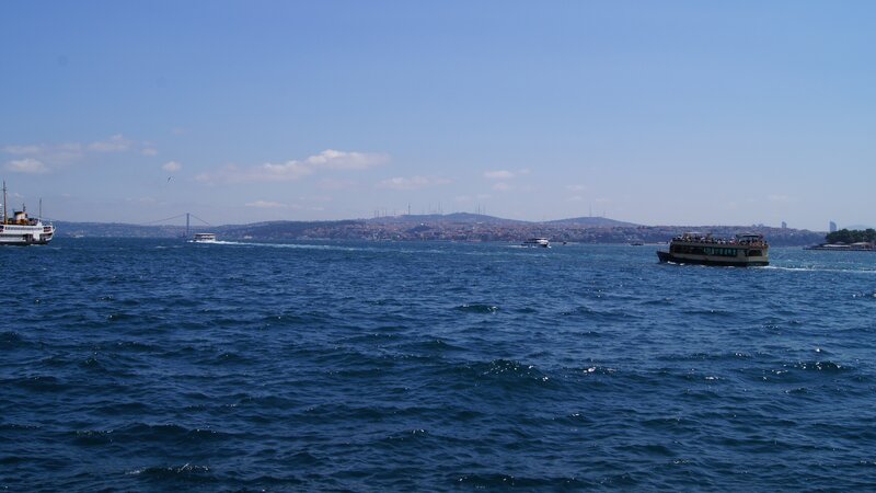Boats on a Strait — Blue