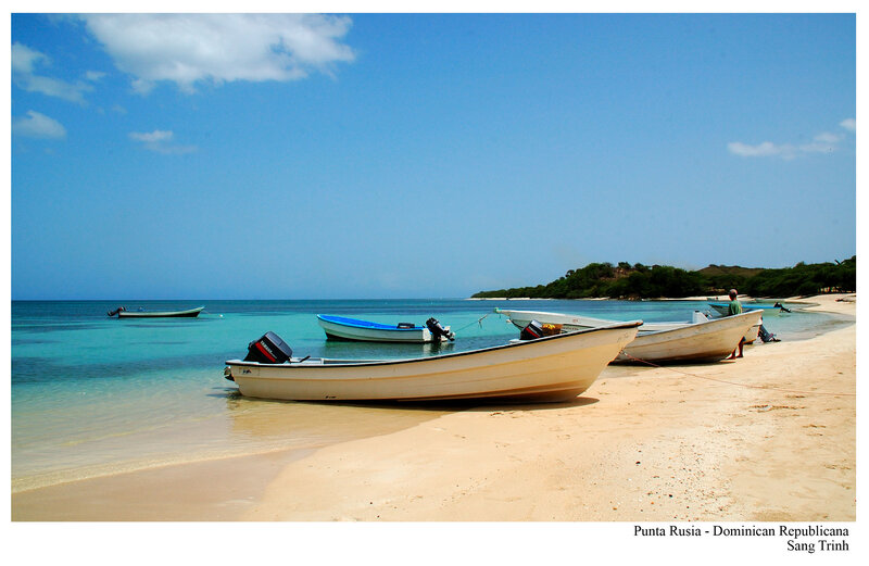 Boats on a tropical beach