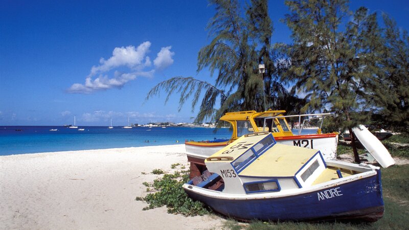 Boats on a tropical beach