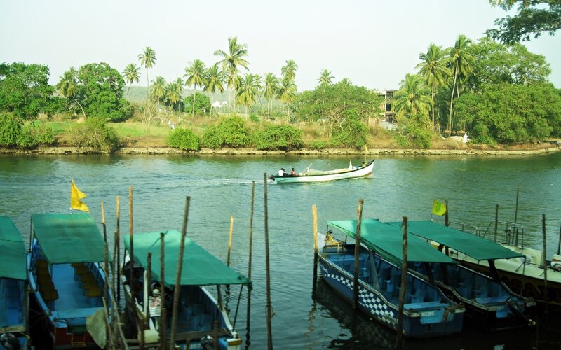 Boats on a tropical river