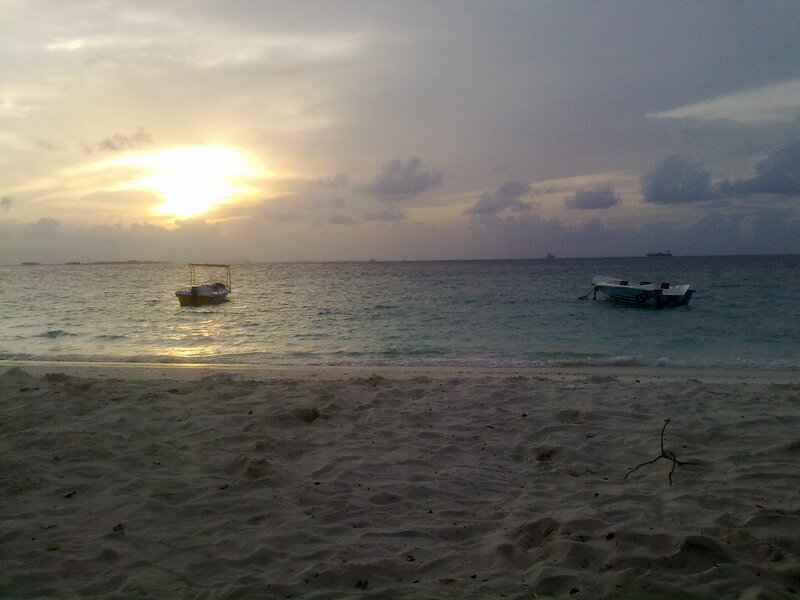 Boats on Calm Sea — Blue
