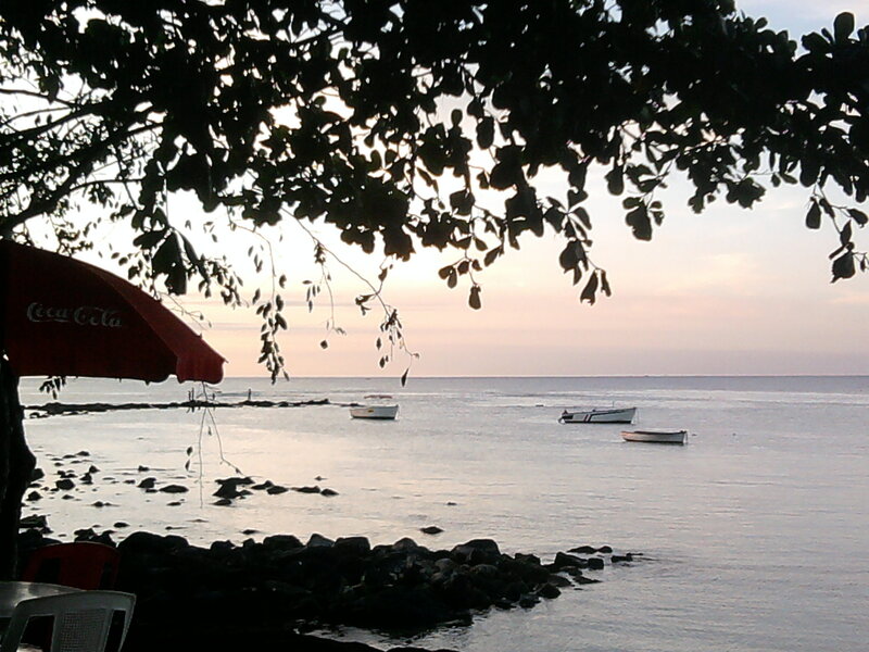 Boats on Calm Water — Red