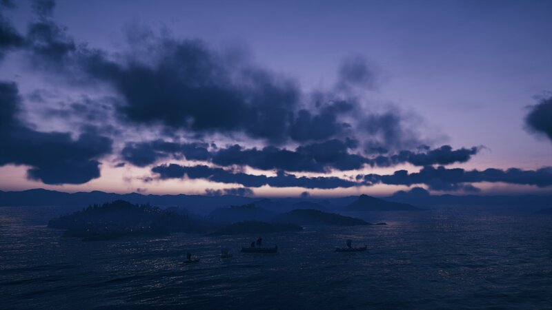 Boats on Dark Sea