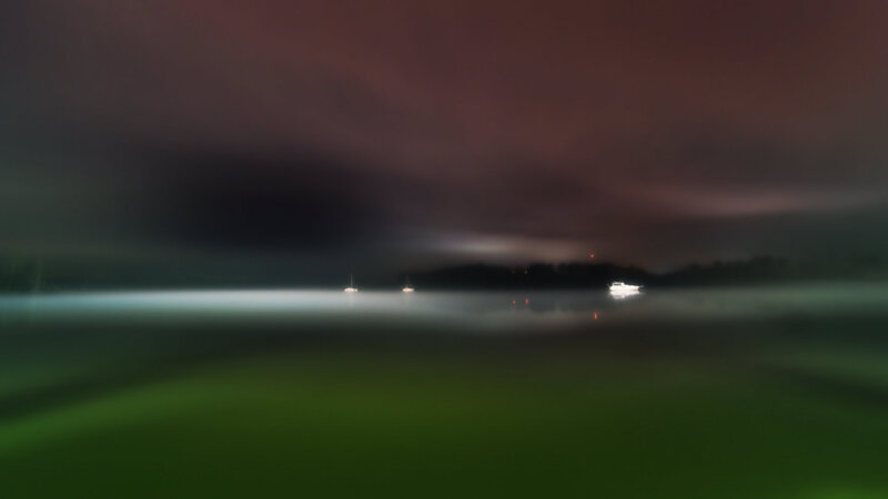 Boats on Foggy Lake