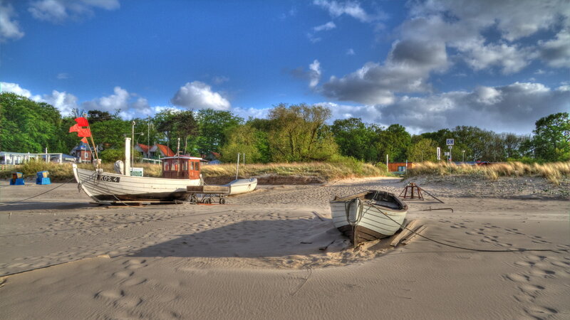 Boats on Sandy Beach