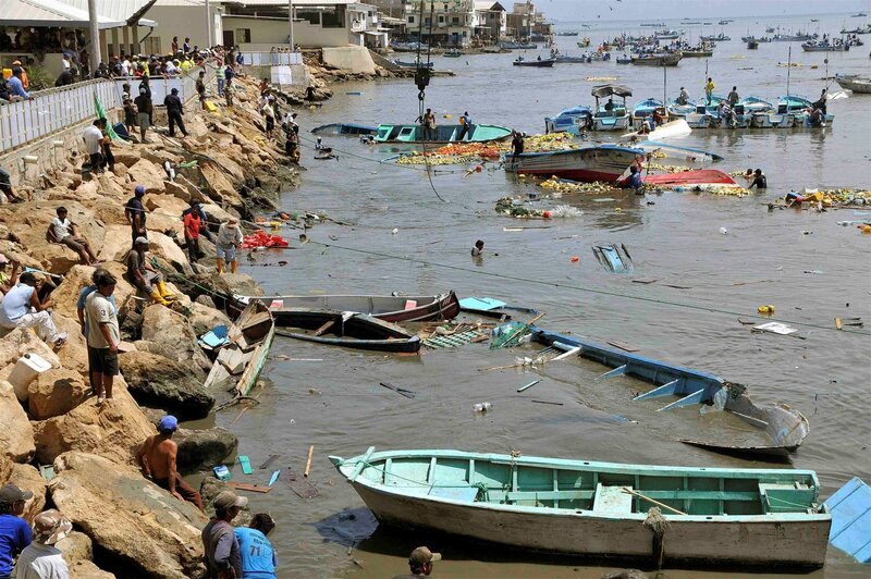 Boats wrecked after storm