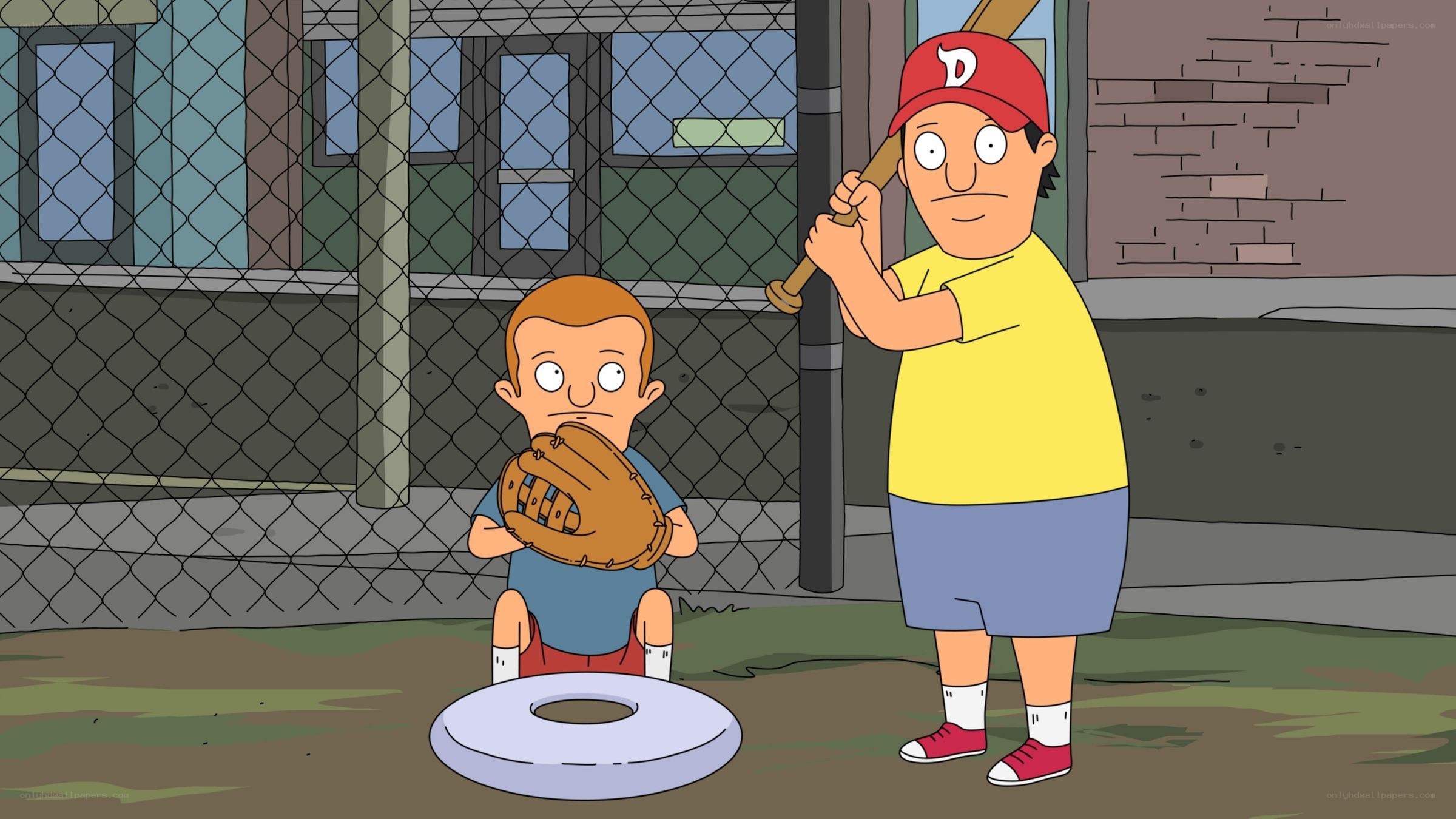 Bob and Tina playing baseball
