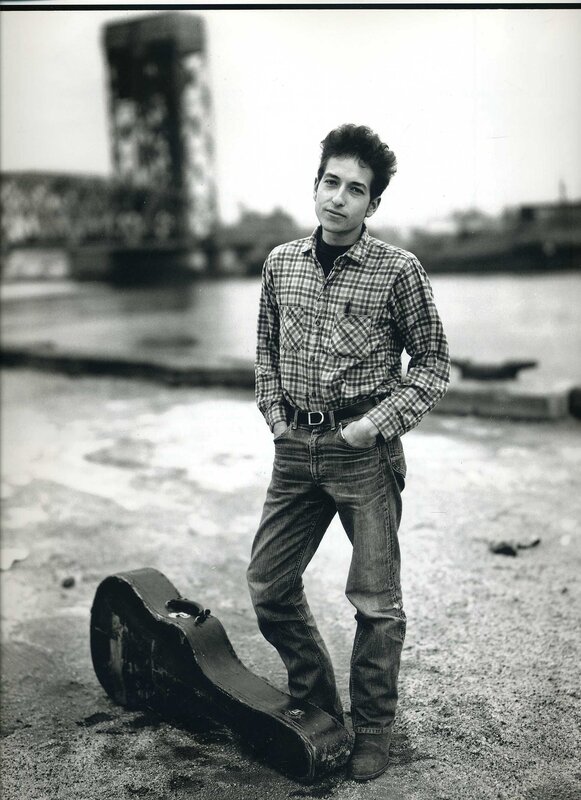 Bob Dylan with guitar case