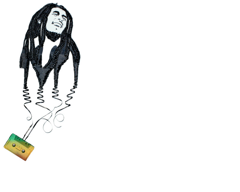 Bob Marley cassette art