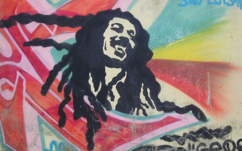 Bob Marley graffiti mural