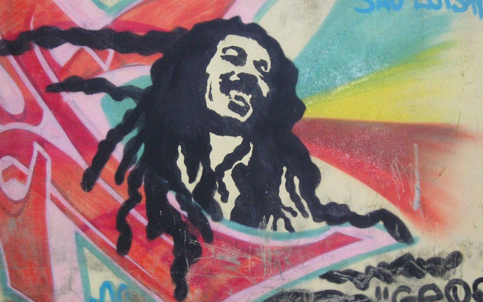 Bob Marley graffiti mural