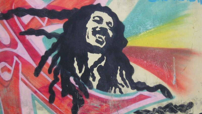 Bob Marley graffiti mural