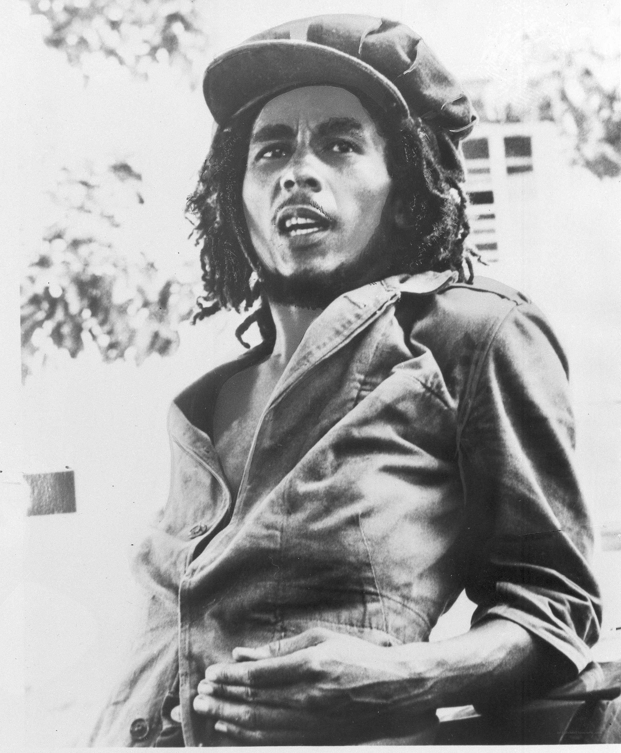 Bob Marley in military-style jacket