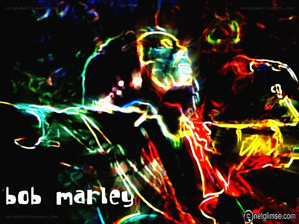 Bob Marley neon portrait