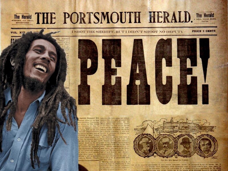 Bob Marley on newspaper