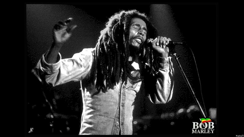 Bob Marley performing on stage