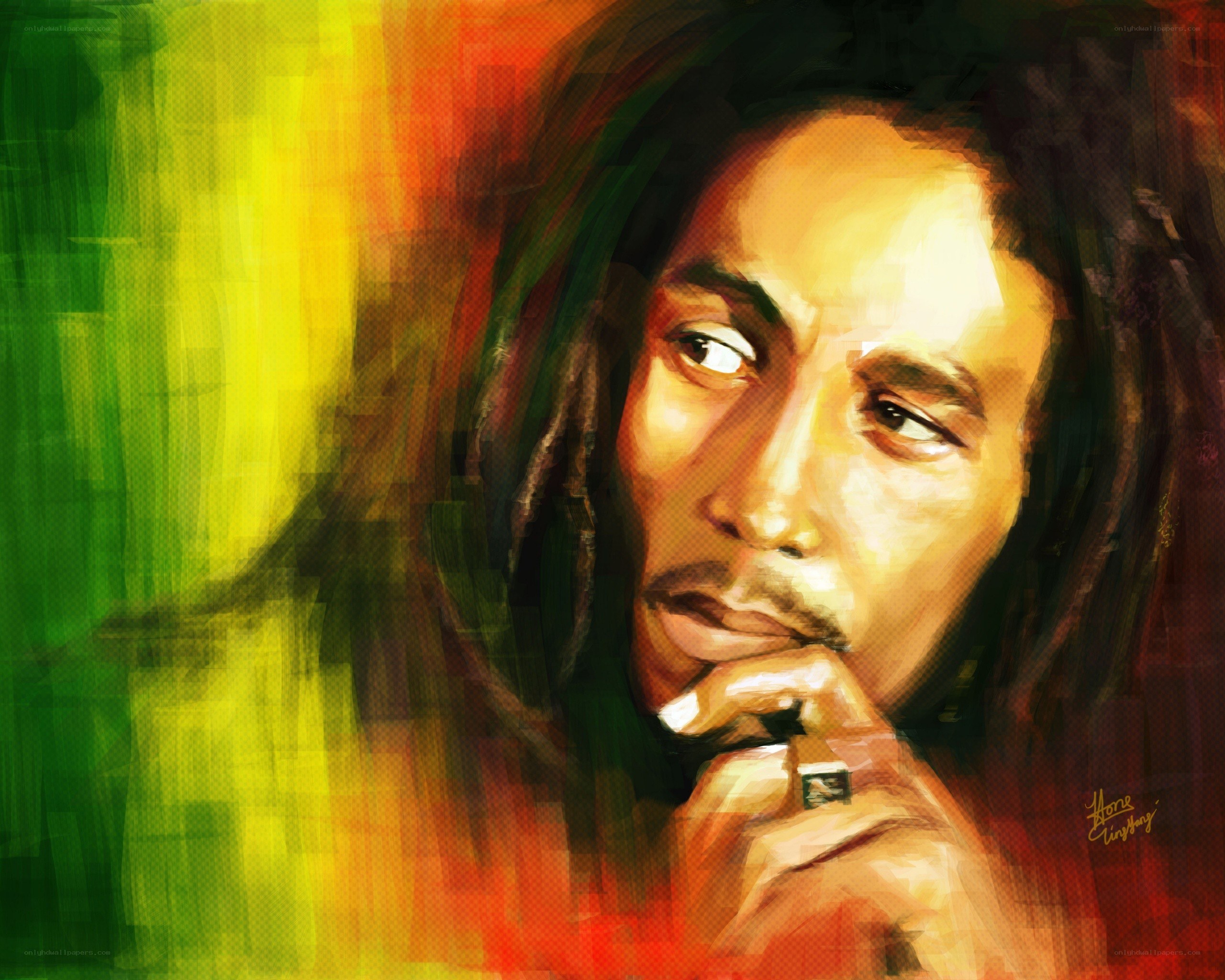 Bob Marley portrait art