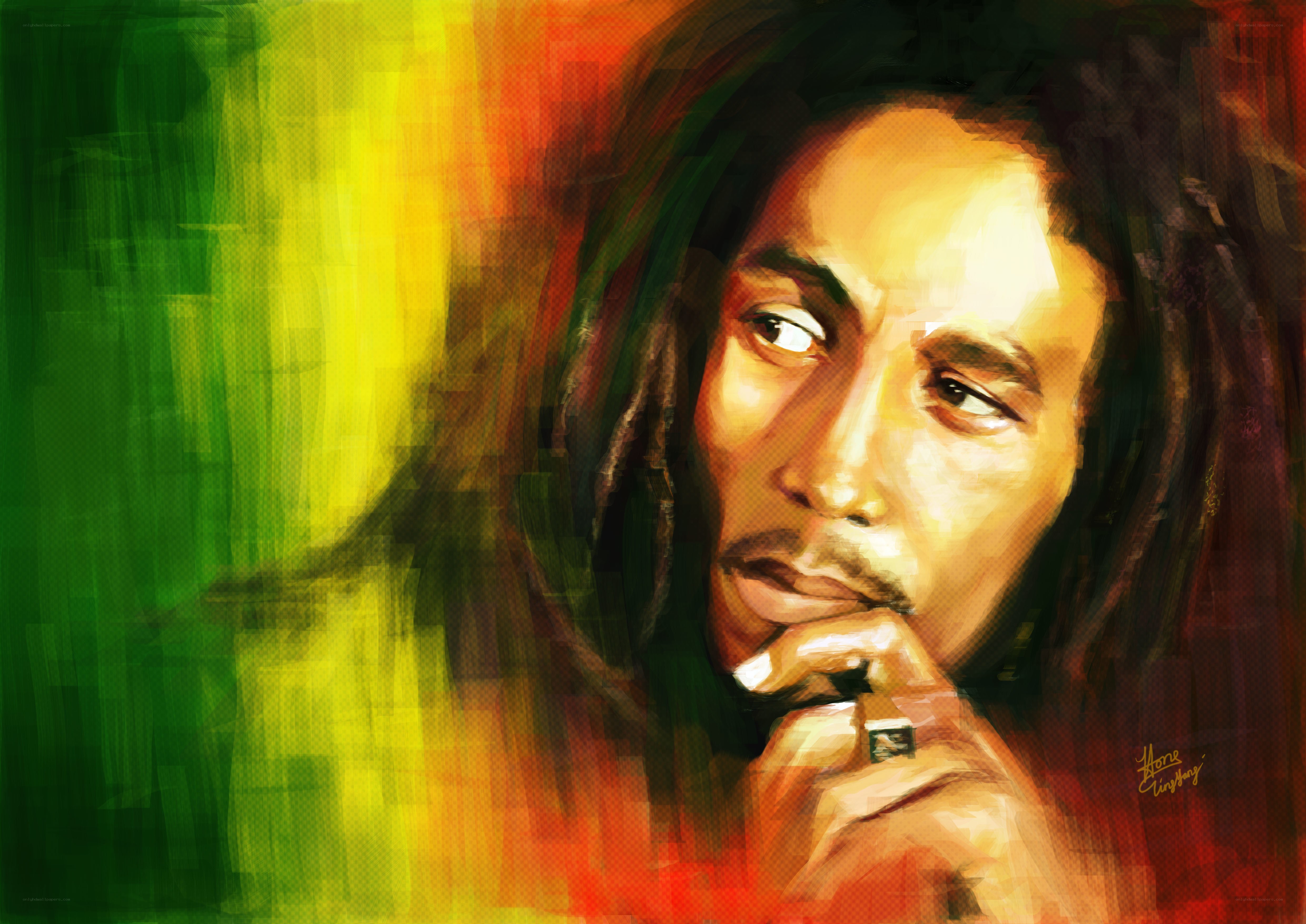 Bob Marley portrait art