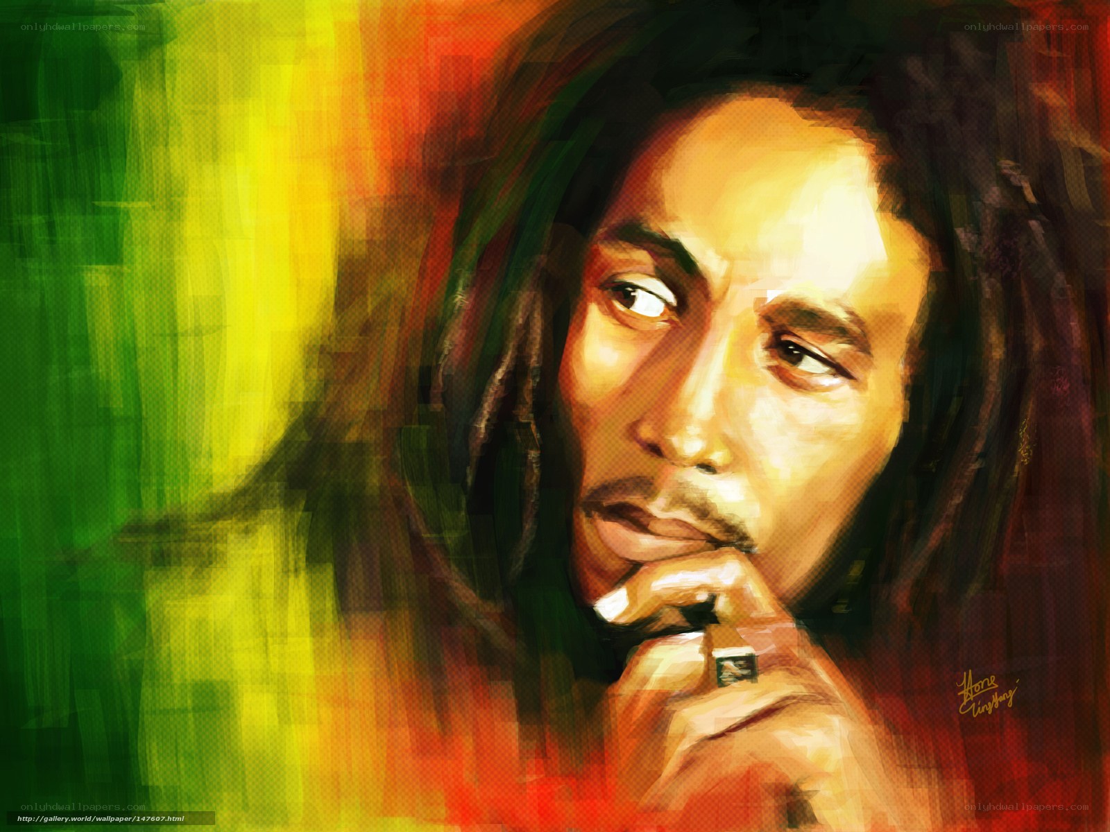 Bob Marley portrait art