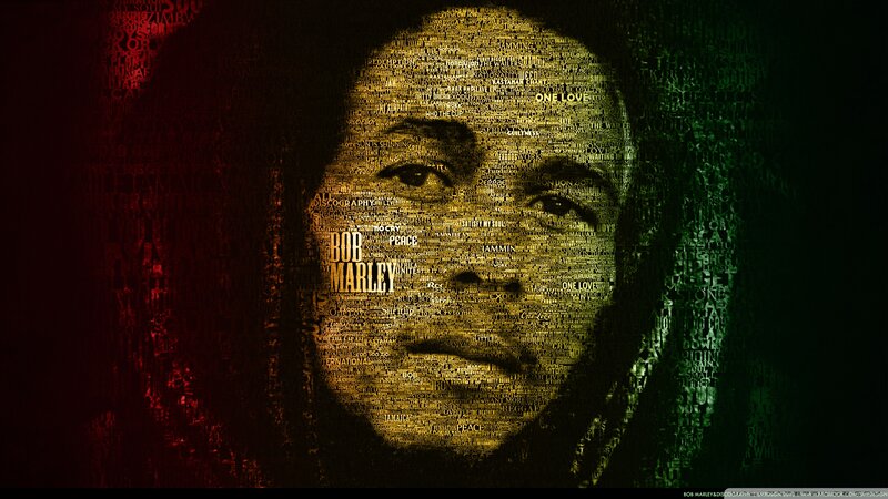 Bob Marley Portrait — Black, Dramatic