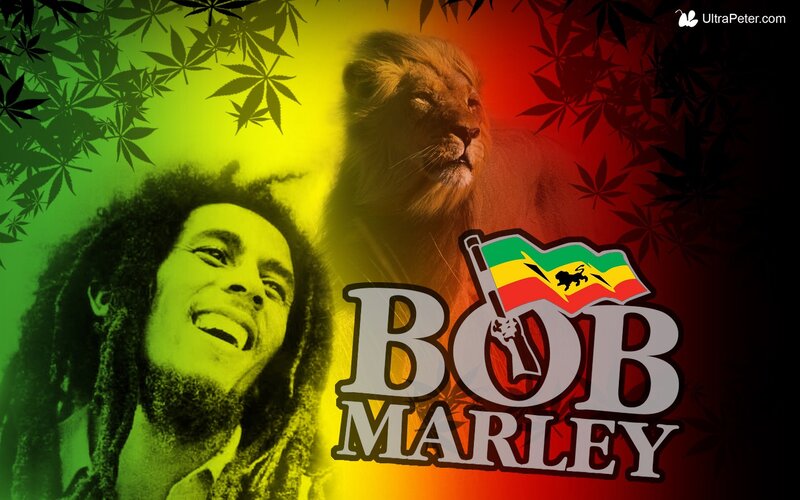 Bob Marley Portrait — Green, Vibrant, Illustration