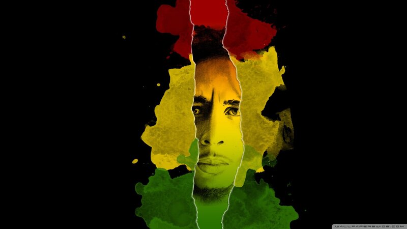 Bob Marley Portrait — Red, Dramatic