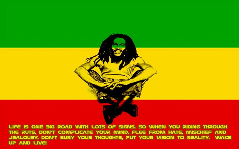 Bob Marley quote on Rasta colors