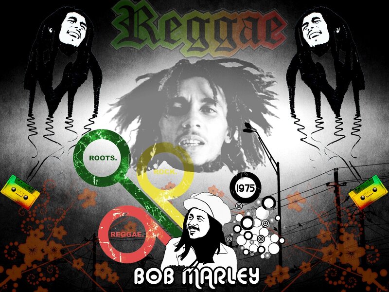 Bob Marley reggae collage