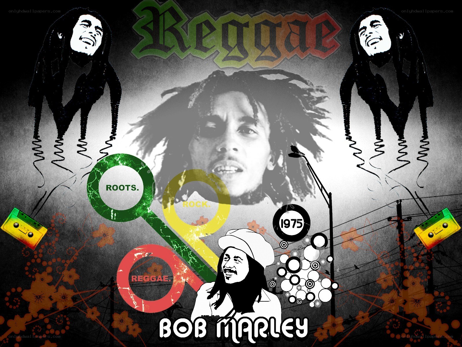 Bob Marley reggae collage