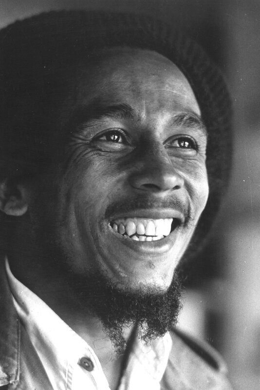 Bob Marley smiling portrait