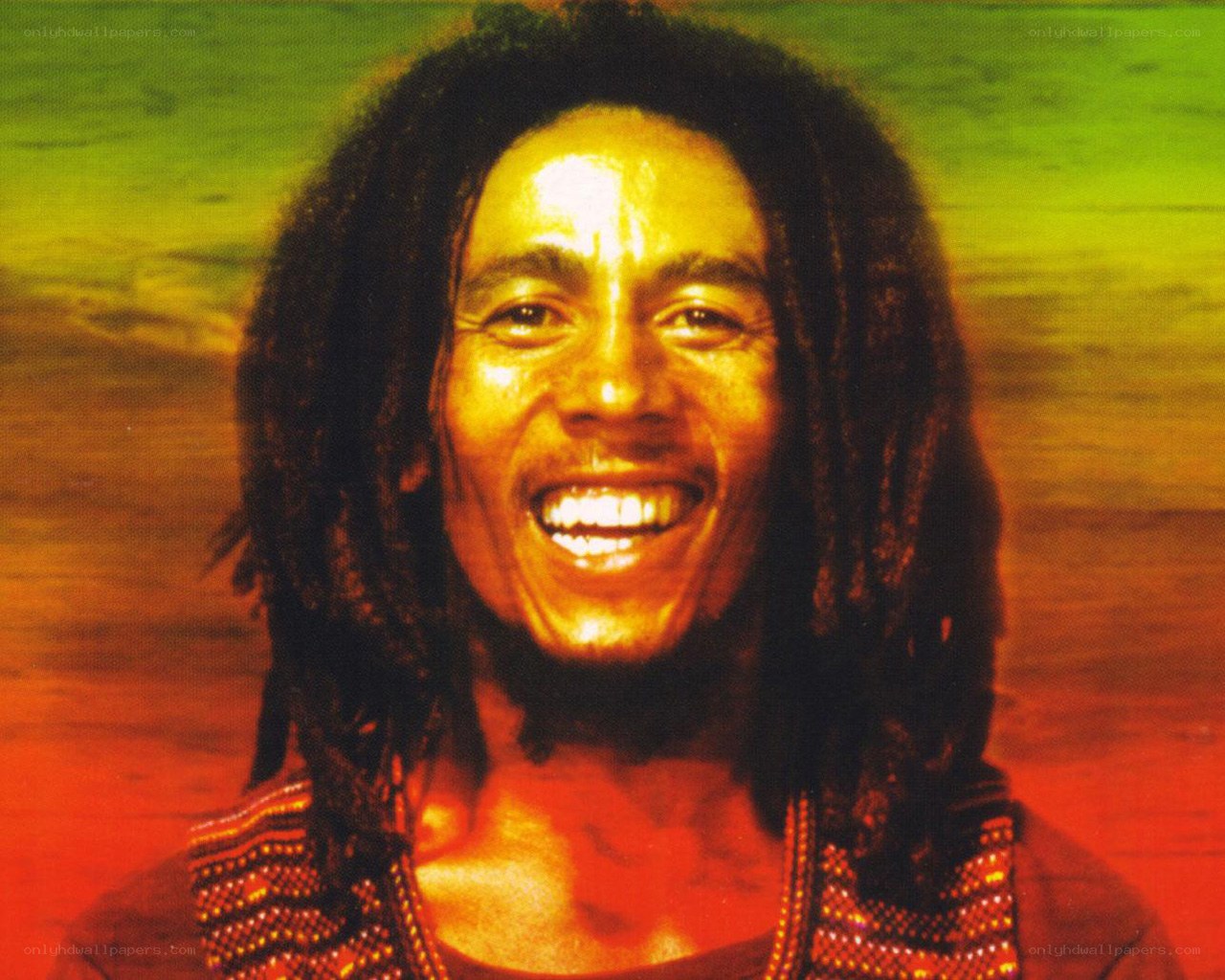 Bob Marley smiling portrait