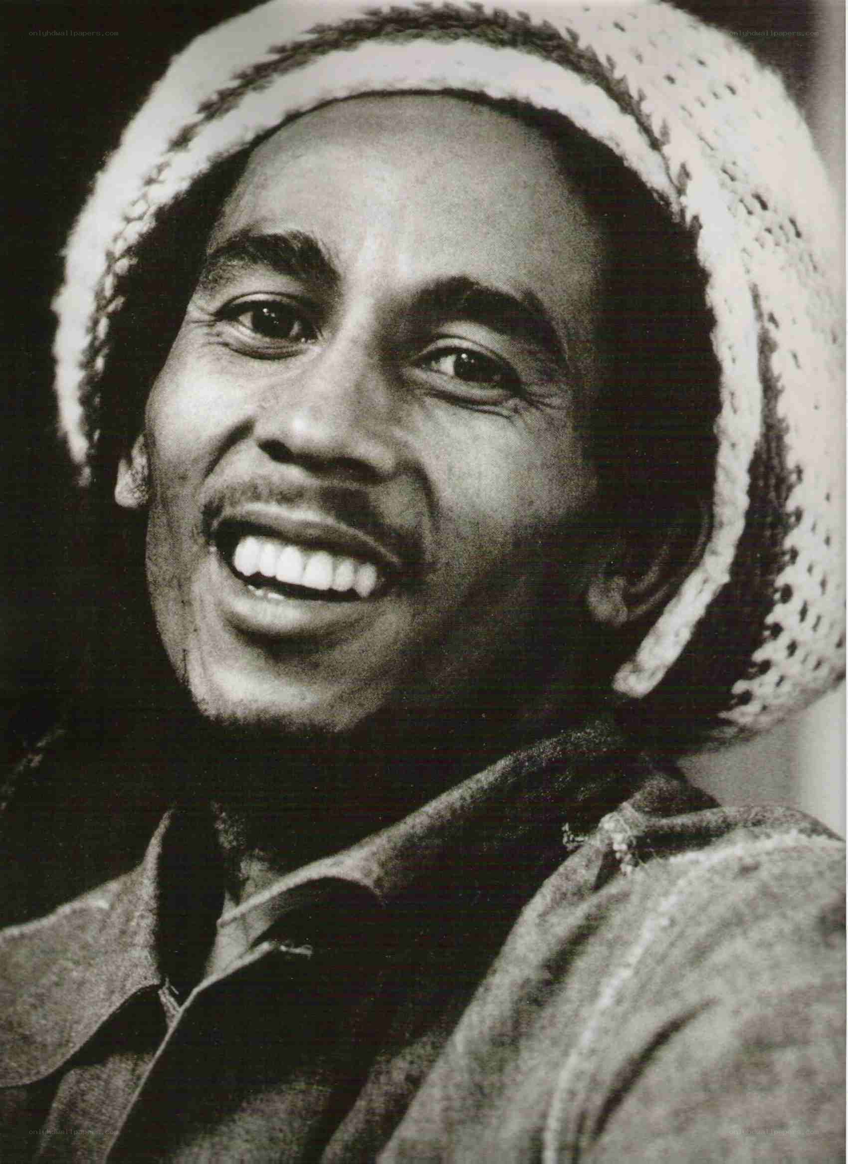 Bob Marley smiling portrait