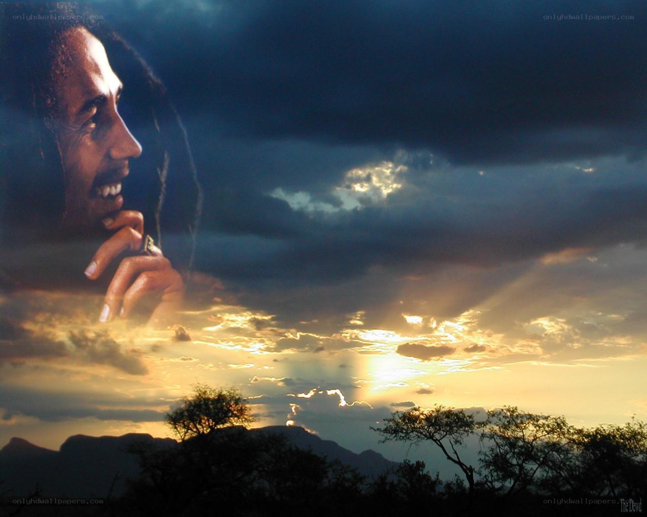 Bob Marley sunset portrait
