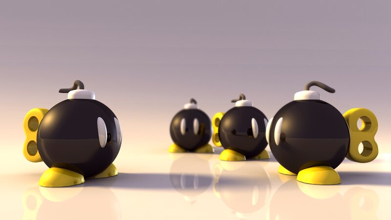 Bob-omb Characters in Line