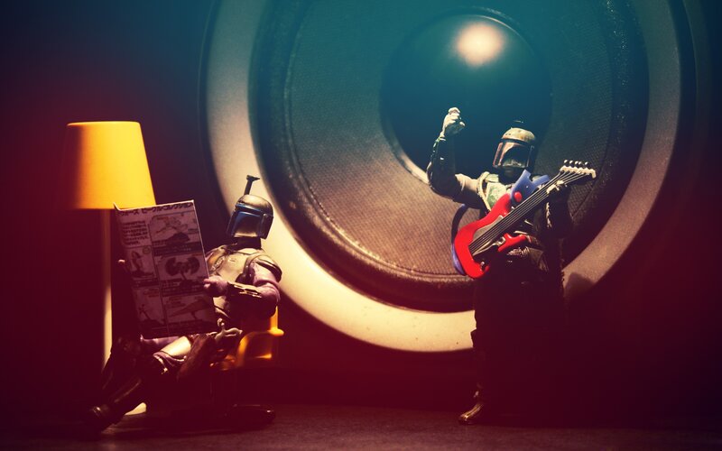 Boba Fett action figures in a scene
