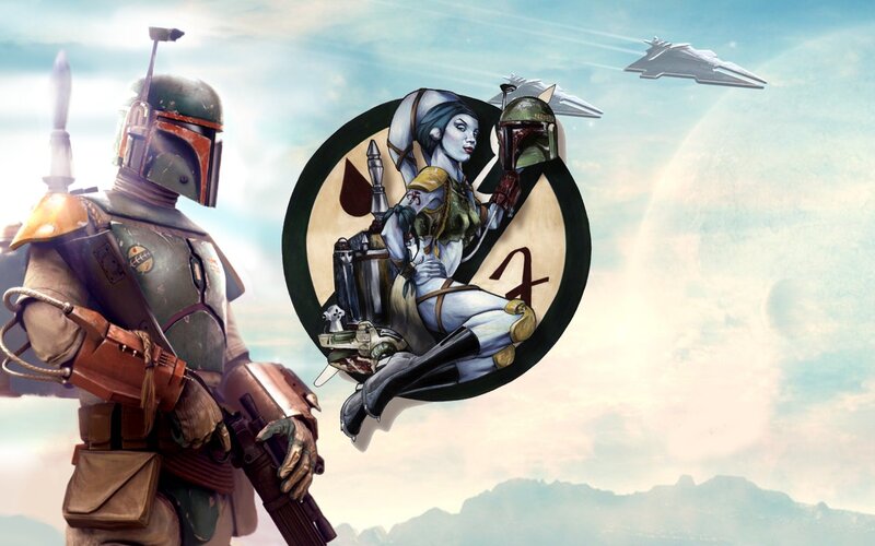 Boba Fett and a bounty hunter