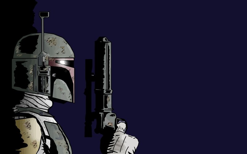 Boba Fett Character — Black, Dramatic, Night