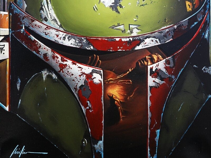 Boba Fett helmet close-up