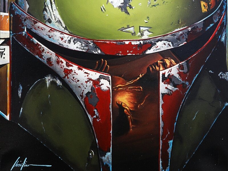 Boba Fett helmet close-up