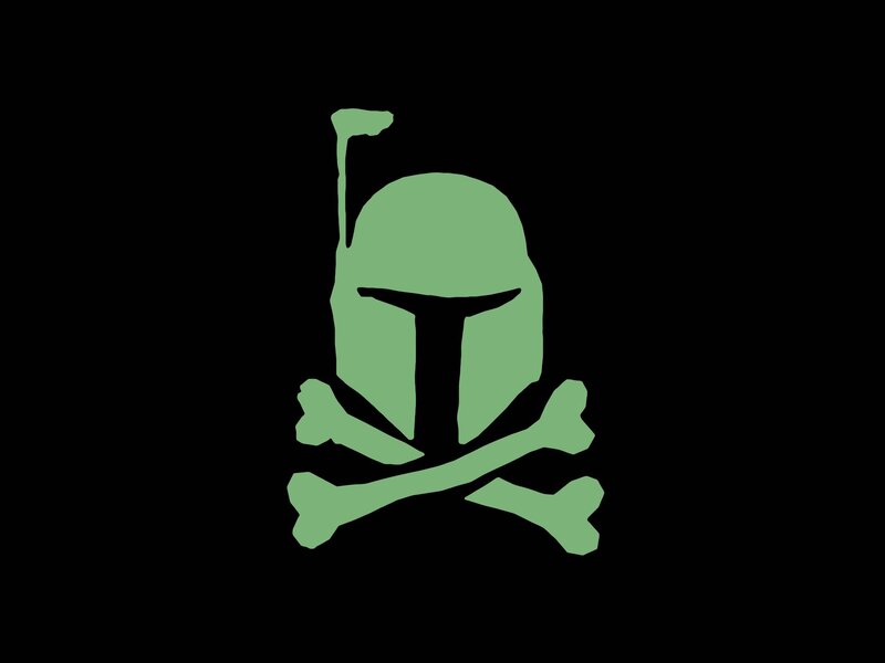 Boba Fett Helmet — Green, Dark, Vector Art