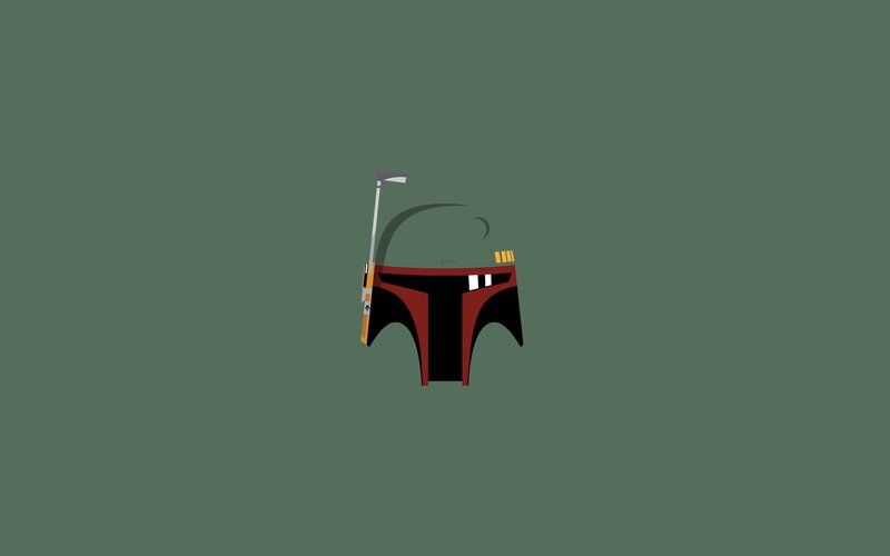 Boba Fett Helmet — Green, Minimalist
