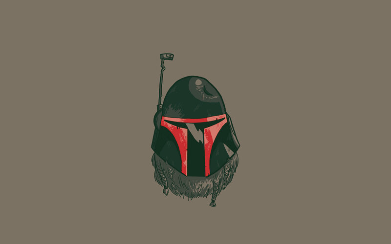 Boba Fett helmet illustration