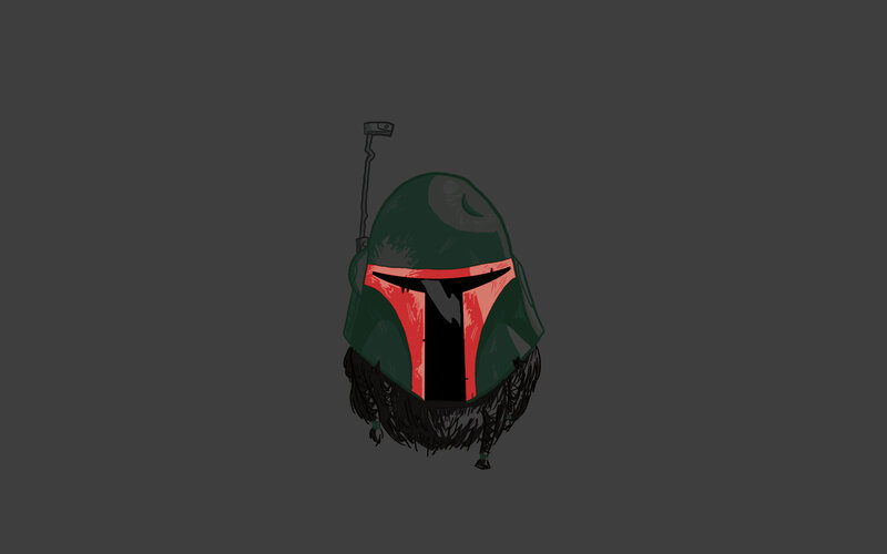 Boba Fett helmet illustration
