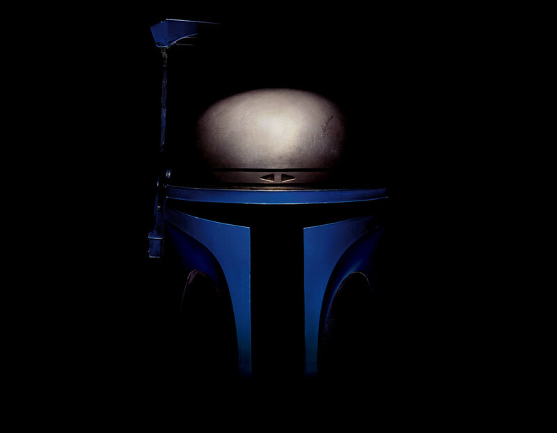 Boba Fett helmet in darkness